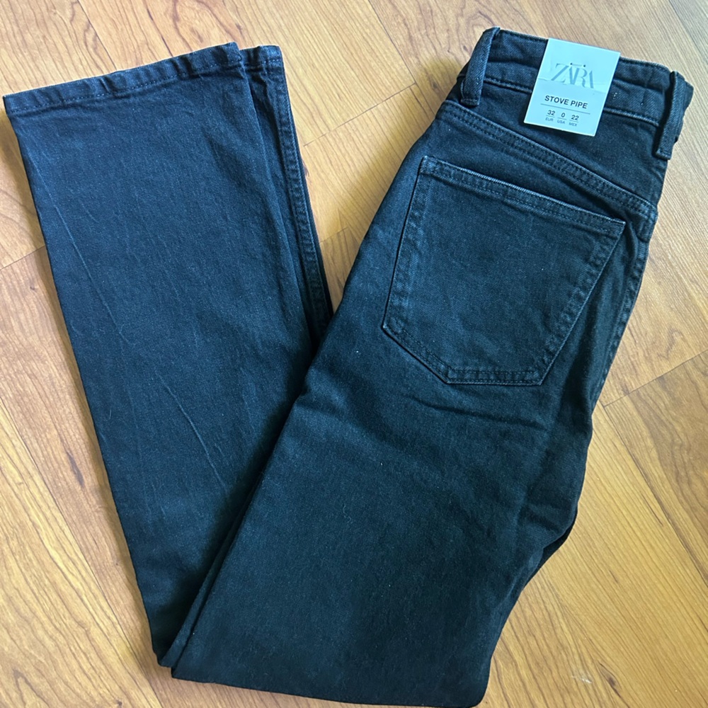 Zara High waisted Black Jeans Size 0
